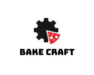 Cog Pizza Slice  logo design