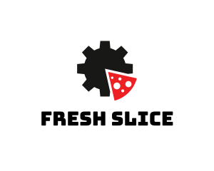 Cog Pizza Slice  logo design