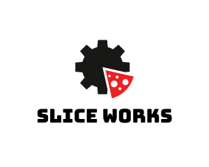 Cog Pizza Slice  logo design