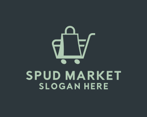 Market Bag Cart   logo design