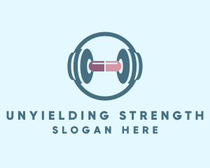 Gym Dumbbell Capsule logo design