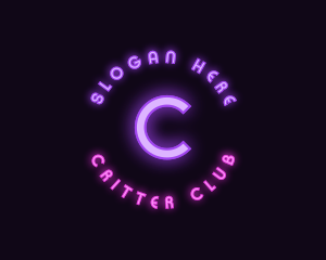 Neon Lights Signage Casino logo design