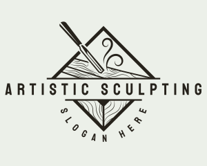 Wood Carving Chisel logo design