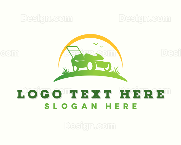 Landscaping Lawn Mower Logo