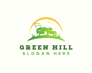 Landscaping Lawn Mower logo design