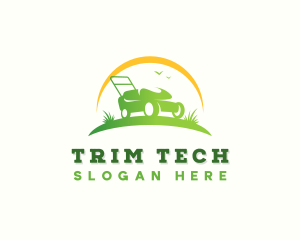 Landscaping Lawn Mower logo design