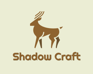 Minimalist Deer Silhouette logo design