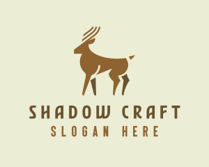 Minimalist Deer Silhouette logo design