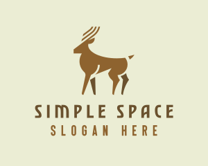 Minimalist Deer Silhouette logo design