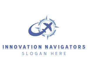 Plane Navigation Compass logo design