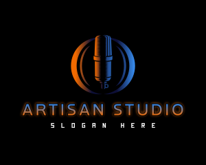 Vocal Studio Microphone logo design