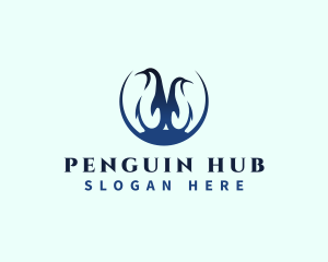 Wild Penguin Bird logo