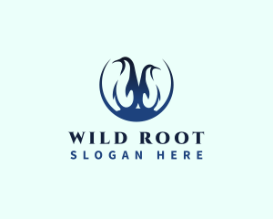 Wild Penguin Bird logo design