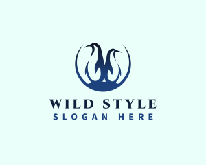 Wild Penguin Bird logo design