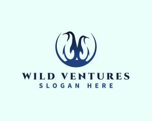 Wild Penguin Bird logo design