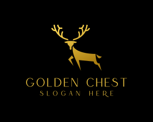 Gold Deer Antler logo design