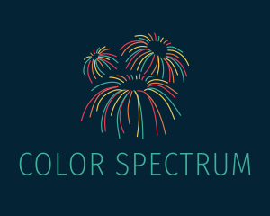 Colorful Pyrotechnics Sparkler  logo design