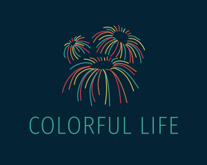 Colorful Pyrotechnics Sparkler  logo design