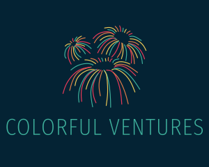 Colorful Pyrotechnics Sparkler  logo design