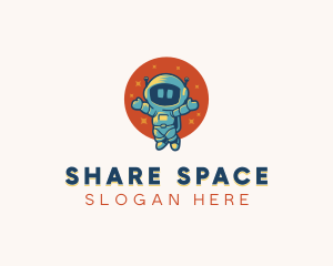 Astronaut Space Suit Costume logo design