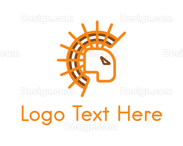 Abstract Sun Lion Logo