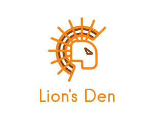 Abstract Sun Lion logo design