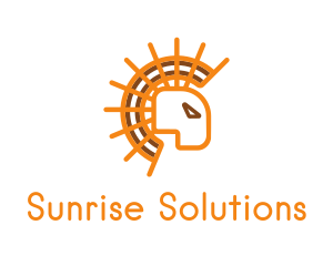 Abstract Sun Lion logo design