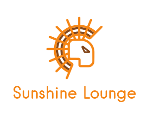 Abstract Sun Lion logo design