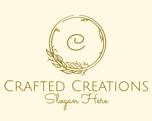 Natural Leaf Wreath logo design