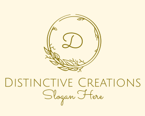 Natural Leaf Wreath logo design