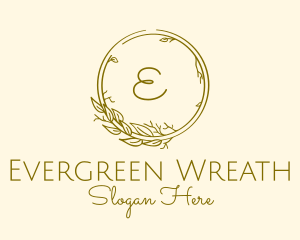 Natural Leaf Wreath logo design