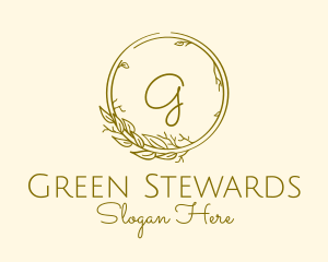 Natural Leaf Wreath logo design