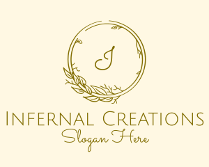 Natural Leaf Wreath logo design