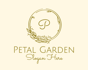 Natural Leaf Wreath logo design