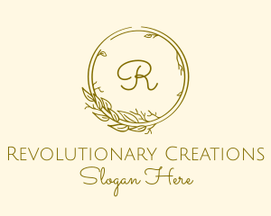 Natural Leaf Wreath logo design