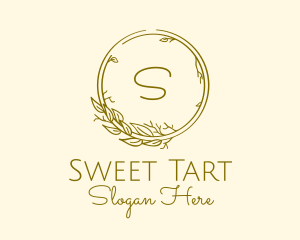 Natural Leaf Wreath logo design