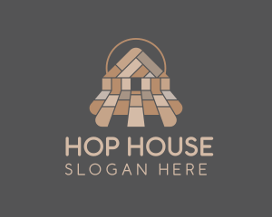 Woodwork Flooring House logo design