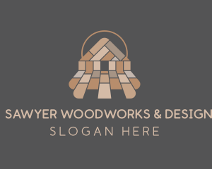 Woodwork Flooring House logo design