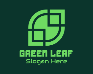 Green Technology Leaf logo design