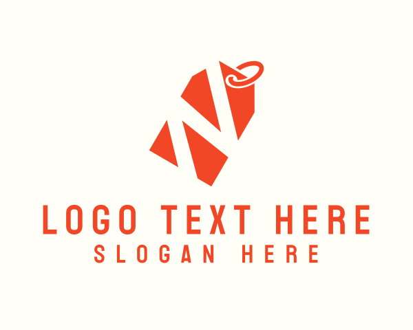 Orange Price Tag Letter N logo