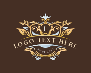 Floral Shield Crest  logo