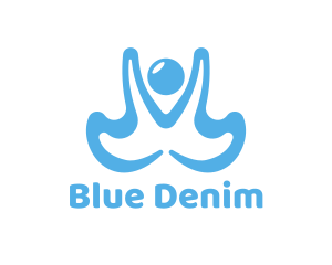 Blue Human Angel logo design