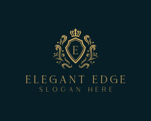 Elegant Royal Crown Shield logo design