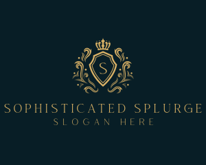 Elegant Royal Crown Shield logo design