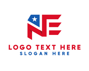 America Letter NE Flag logo