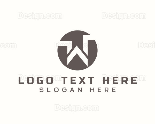 Round Tech Business Letter W Logo
