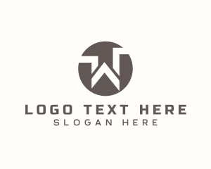 Round Tech Business Letter W logo