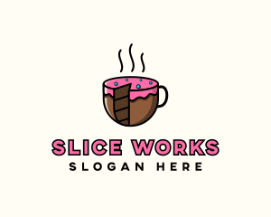 Cake Slice Coffee logo design