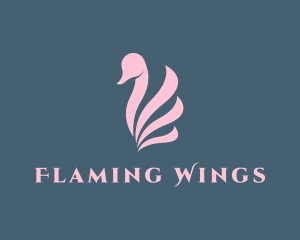 Pink Swan Bird  logo design