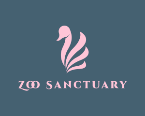 Pink Swan Bird  logo design